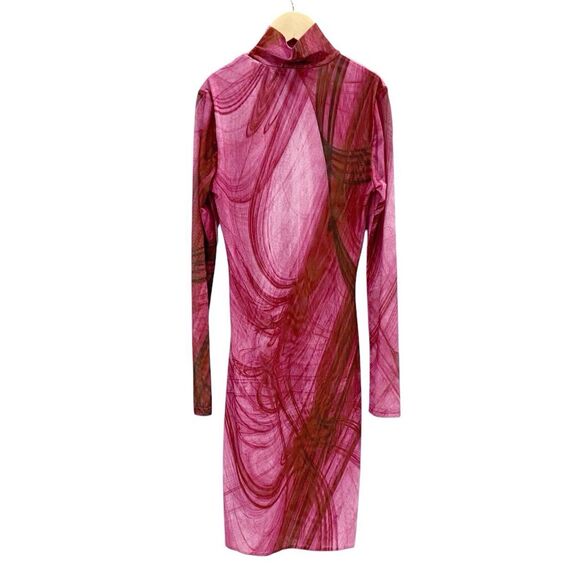 Farai London X REVOLVE Bodycon Sheer Mesh Keyhole Nayla Dress in Fuchsia XS - Picture 5 of 11